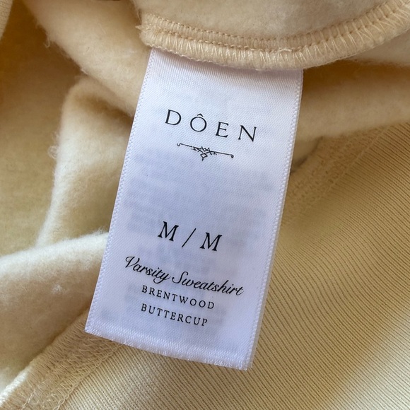 DOEN varisty sweatshirt medium brentwood butter yellow buttercup store exclusive - Picture 4 of 6